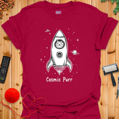 Cosmic Purr T-Shirt - T-Shirt - TrafTy Shirts