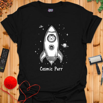 Cosmic Purr T-Shirt - T-Shirt - TrafTy Shirts