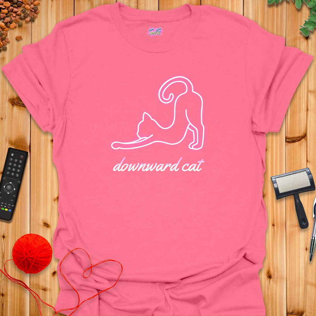 Downward Cat T-Shirt - T-Shirt - TrafTy Shirts