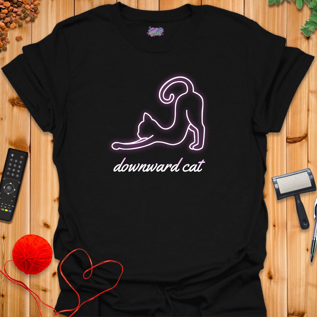 Downward Cat T-Shirt - T-Shirt - TrafTy Shirts