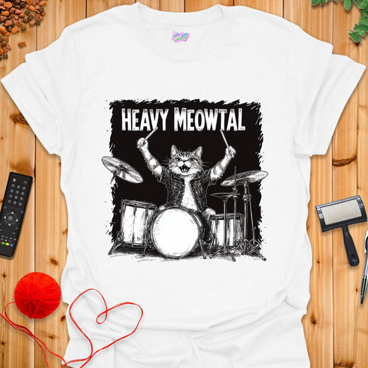 Heavy Meowtal T-Shirt - T-Shirt - TrafTy Shirts