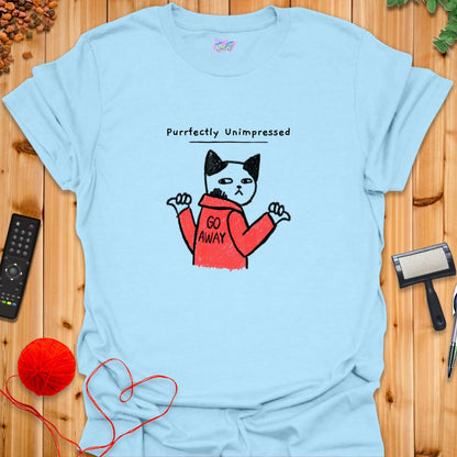 Purrfectly Unimpressed T-Shirt - T-Shirt - TrafTy Shirts